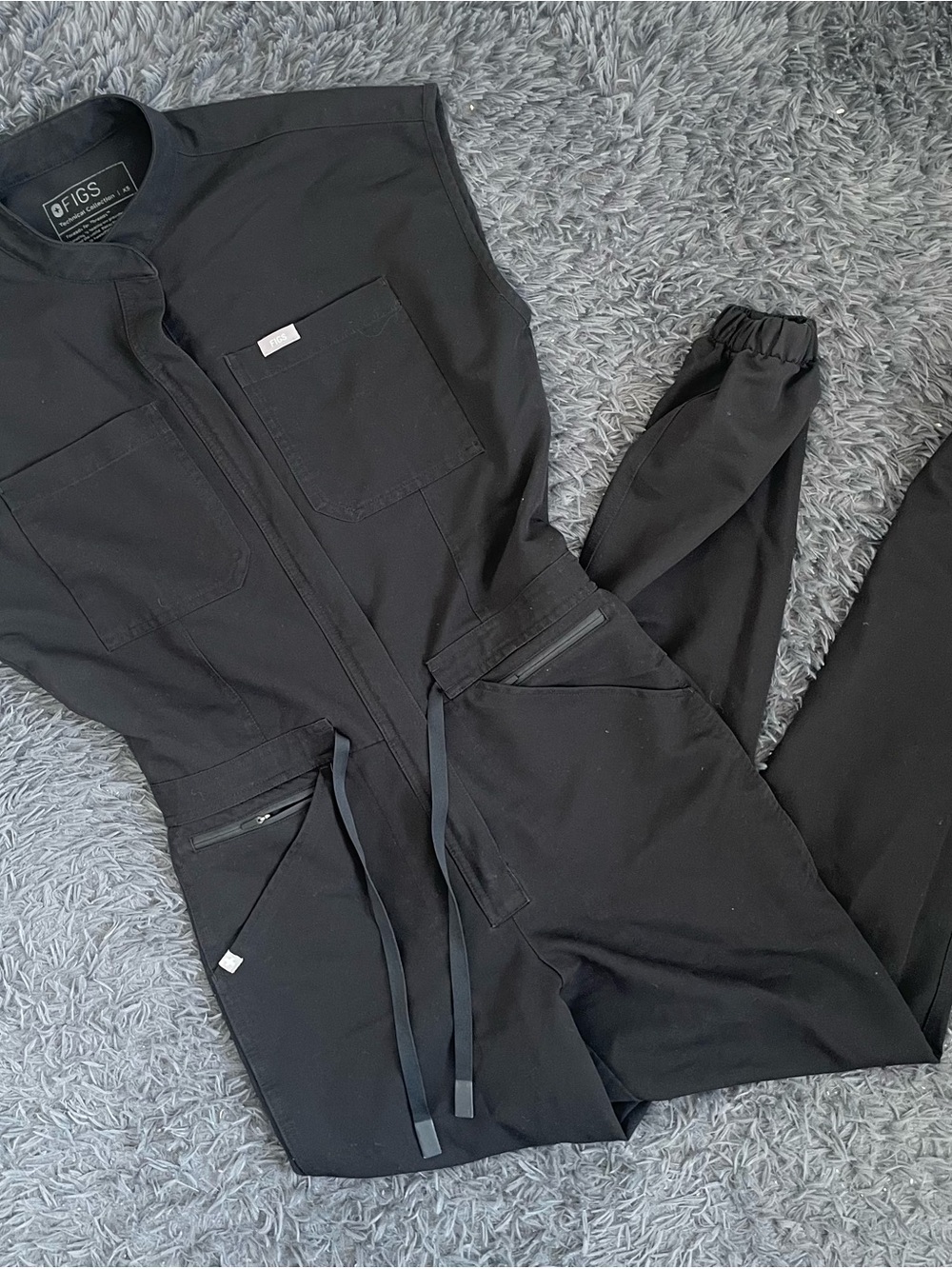 Women Size XS FIGS Technical Collection Jumpsuit Romper Black